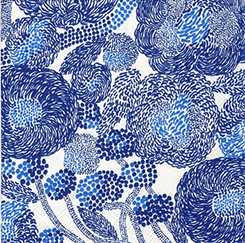 Boston International IHR Marimekko Lunch Paper Napkins, 6.5 x 6.5, Monsters Cream/Blue