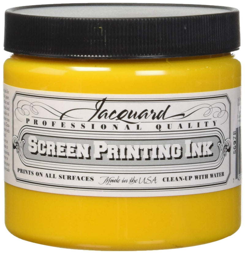 Jacquard Professional Screen Print Ink, Water-Soluable, 16oz Jar, Yellow (101)