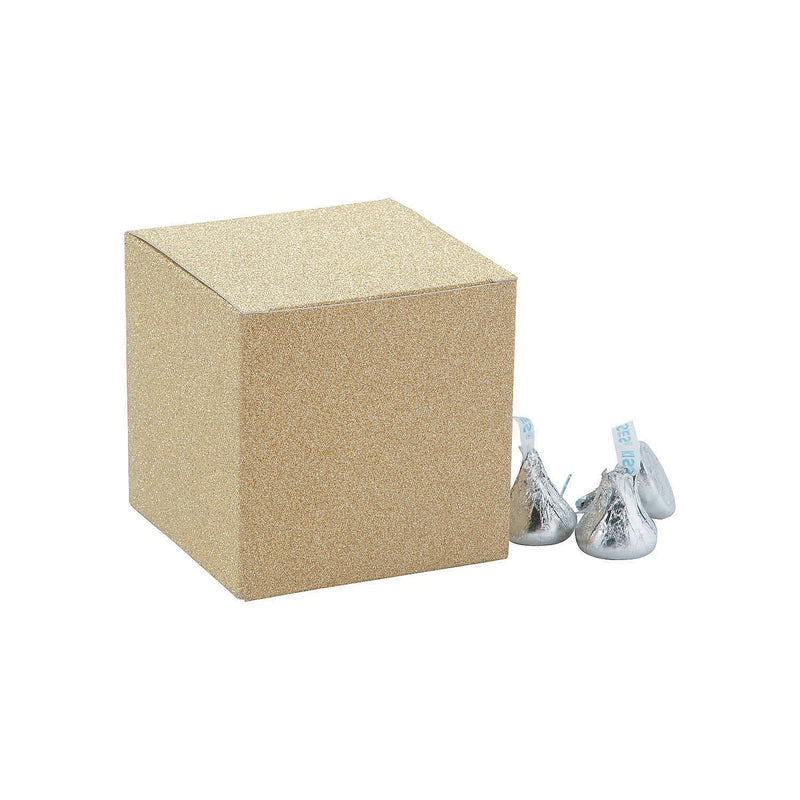 Fun Express Mini Gold Glitter Favor Boxes - Party Supplies - 24 Pieces