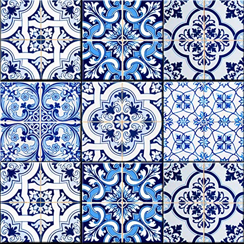 Mi Alma Backsplash Bathroom D√©cor Tiles 24-Piece Talavera Tile Stickers Peel and Stick Easy Application Ideal for Bathroom, Kitchen Wall Tile Decals ‚Äì 4x4 (Kitchen Tiles)