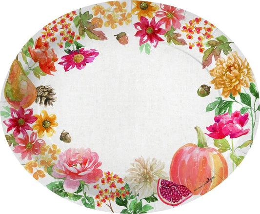 Design Design 628-10418 Autumn Garden Plate, XLarge, Oval Shaped