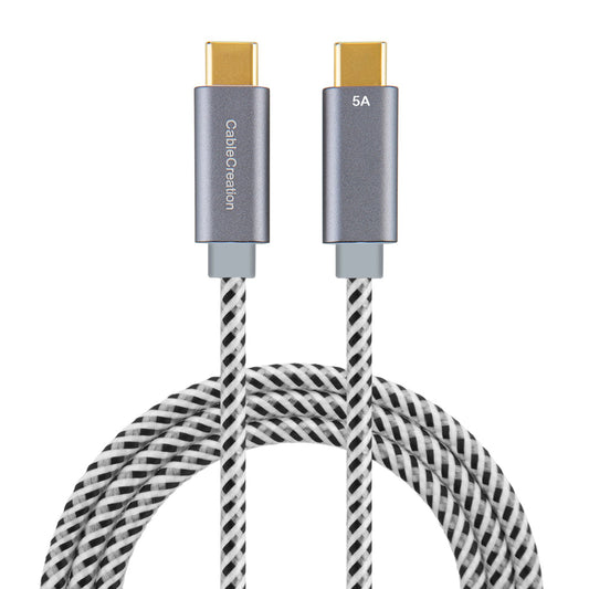 CableCreation USB C Cable 6FT 100W USB2.0 C to C Cable 5A Fast Charging Cable 480Mbps Durable Braided USB Type C Cable for MacBook Pro Air Pixel 4XL S21 S20 S10 S9, Note 10, 1.83m Space Gray