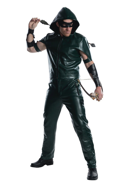 Charades Men's Licensed Arrow Hooded Shirt Costume, As Shown, Large