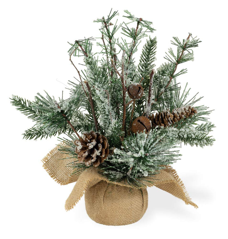 Boston International Tabletop Christmas, 13.5-Inches, Small Frosted Jingle Tree