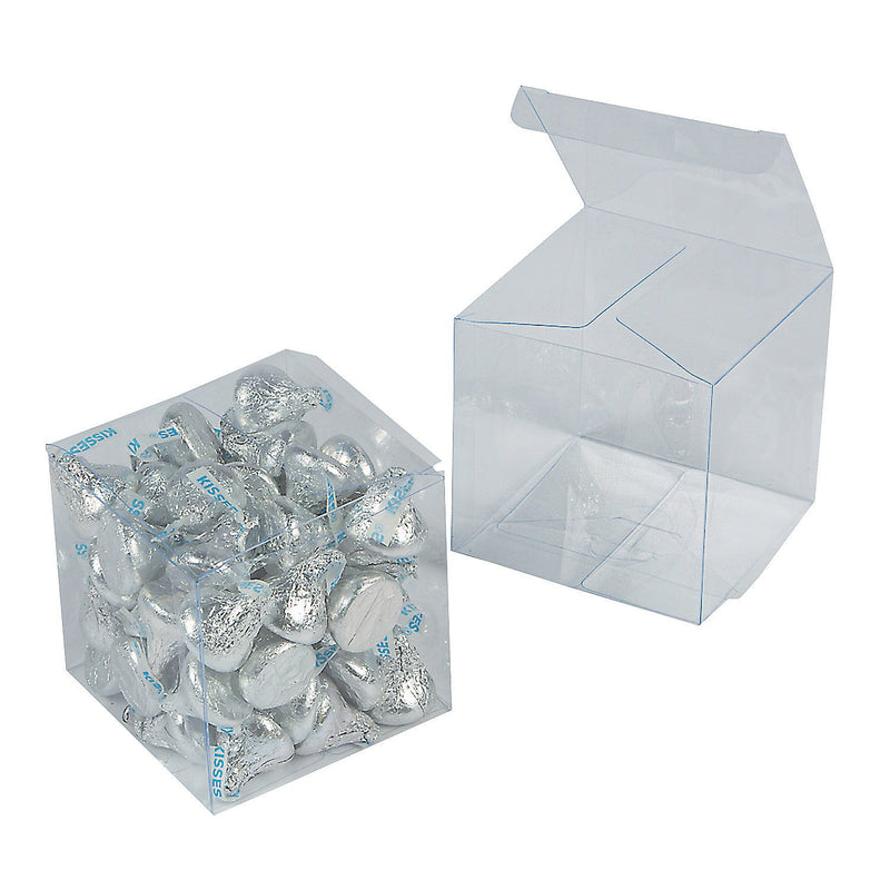 Fun Express - 4" Clear Plastic Favor Boxes (24pc) - Party Supplies - Containers & Boxes - Plastic Containers - 24 Pieces
