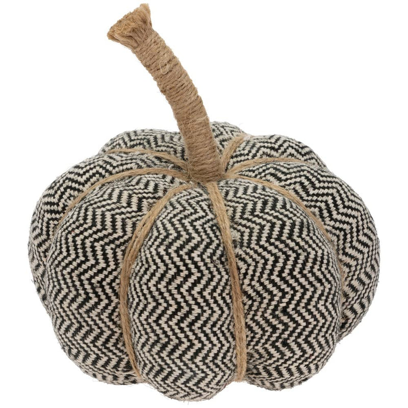 Boston International Pumpkin D√©cor Autumn & Fall Decorations, Medium, Chevron- Black/Cream