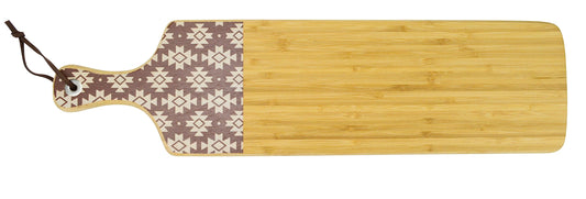 22 INCH BAMBOO CHARCUTERIE SERVING BOARD GEO PATTERN