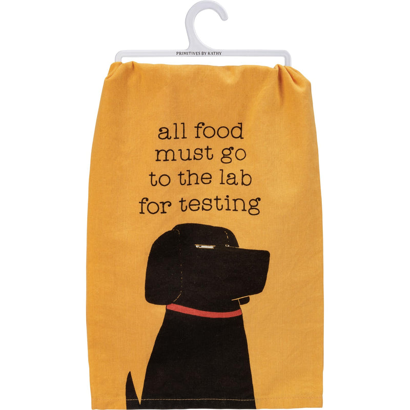 Primitives by Kathy Decorative Kitchen Towel - All Food to The Lab for Testing