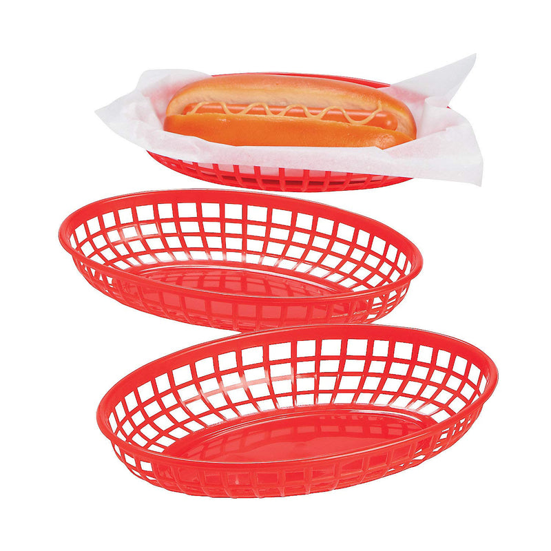 Plastic Diner Baskets (set of 12) Party Supplies and Food Serving