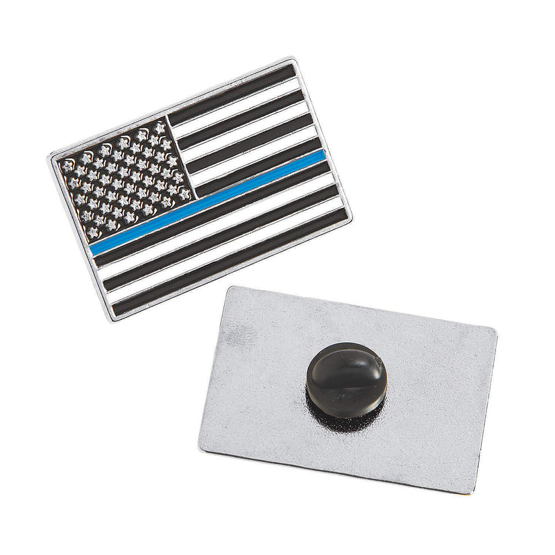 Fun Express Thin Blue LINE Enamel PINS - Jewelry - 24 Pieces