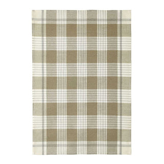 Coucke French Cotton and Linen Towel, Bistrot Grey Plaid, 20-Inches by 30-Inches, Grey