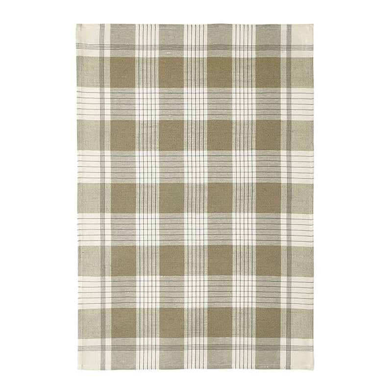 Coucke French Cotton and Linen Towel, Bistrot Grey Plaid, 20-Inches by 30-Inches, Grey