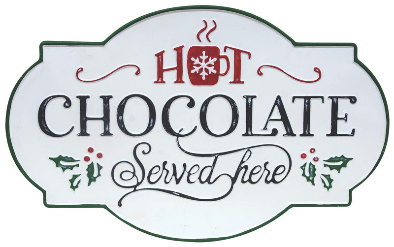 Col House Designs Hot Chocolate Served Here Iron Sign - Christmas Wall Decor - Christmas Hanging Sign - Hot Chocolate Bar Decorations