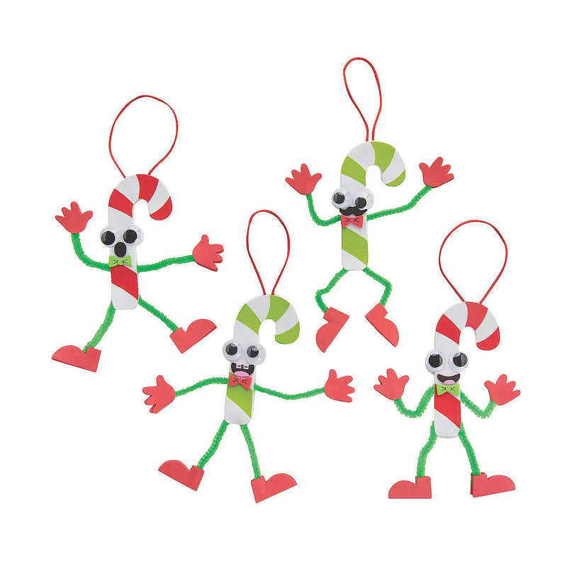 Silly Candy Cane Ornament Craft Kit - Craft Kits - 12 Pieces