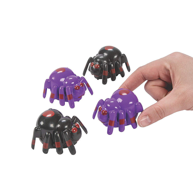 Fun Express Halloween Spider Pullbacks for Halloween - Toys - Vehicles - Cars & Boats & Racers - Halloween - 12 Pieces