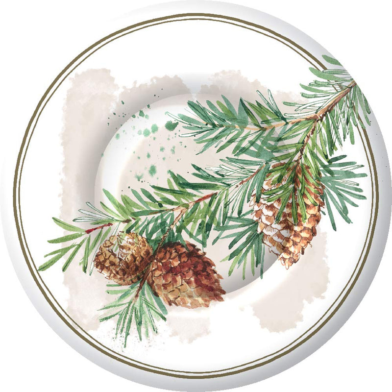 Boston International IHR Round Dessert Paper Plates, 8-Inches, Decorative Branches