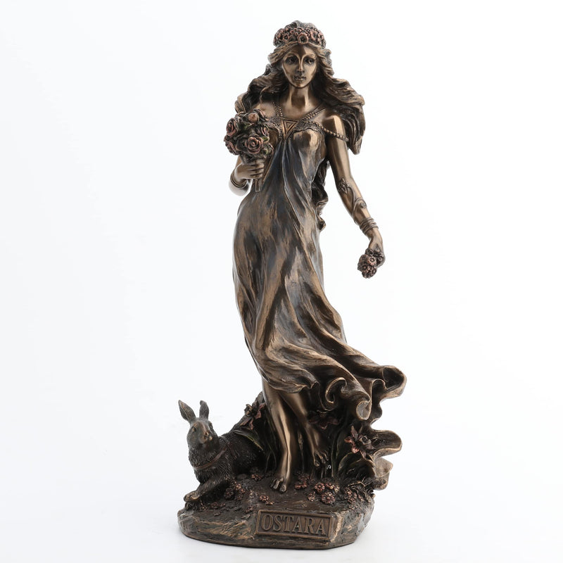 10.38 Inch Ostara - Germanic Goddess of Easter Cold Cast Bronze Statue