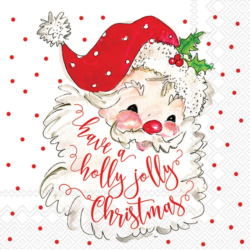 Boston International IHR Cocktail Beverage Paper Napkins, 5 x 5-Inches, Holly Jolly,C839600