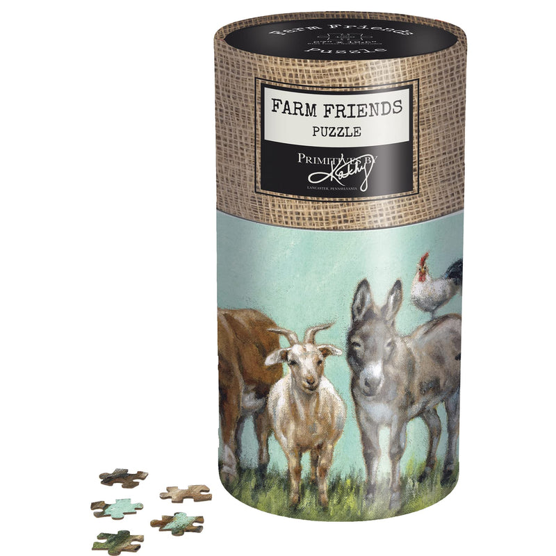Primitives by Kathy Farm Animal Family 1000 Piece Jigsaw Puzzle, 27 x 20-inch