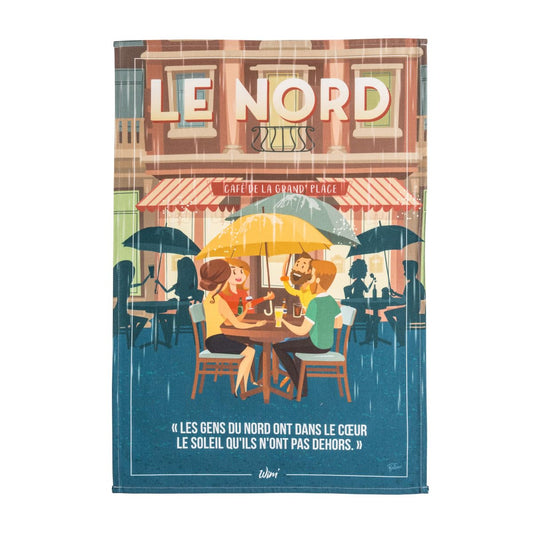 Coucke French Cotton Digitally Printed Tea Towel, WIM’, Le Nord, 20-Inches by 30-Inches, Multi-Colored, 100% Cotton