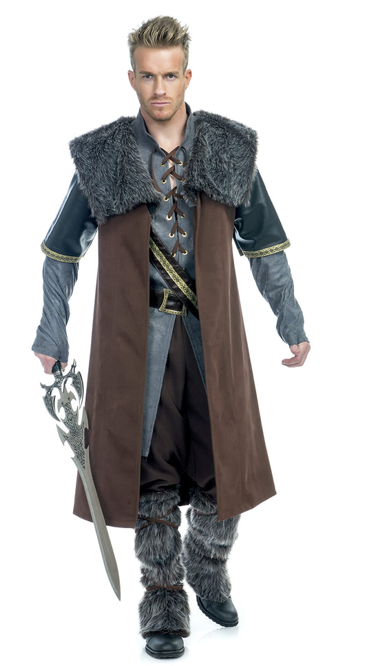 Charades Men's Medieval Warrior Costume, Gold, Large