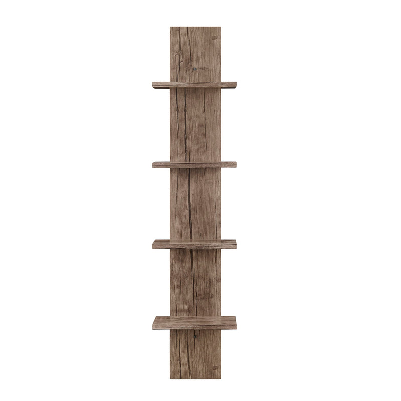 Danya B. Arica Utility Column 4-Tier Spine Wall Shelves (Hickory)