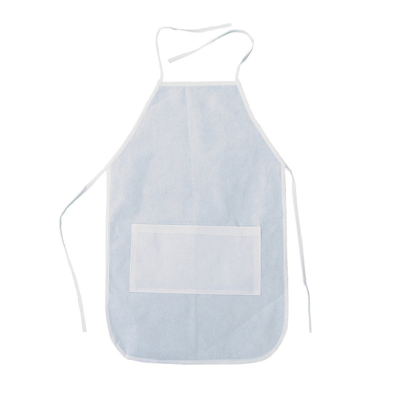 Do It Yourself White Child Apron W/Pocket - Crafts for Kids and Fun Home Activities
