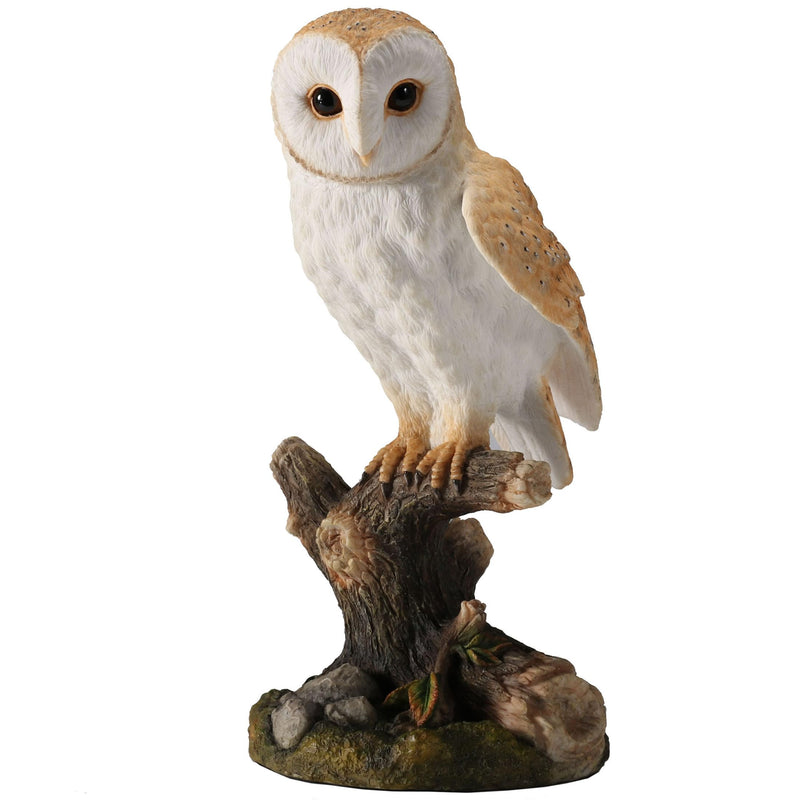 Veronese Design 7 7/8 Barn Owl Standing On Branch Resin Animal Figurine