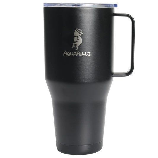 Aquapelli Vacuum Insulated Tumbler with Handle, 40 Ounces, Midnight Black