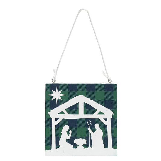 Fun Express Plaid Nativity Silhouette Ornaments - Home Decor - 12 Pieces