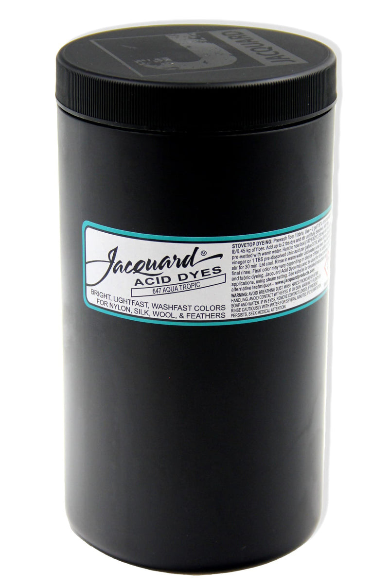 Jacquard Acid Dye - Aqua Tropic - 1 Lb Net Wt - Acid Dye for Wool - Silk - Feathers - and Nylons - Brilliant Colorfast and Highly Concentrated