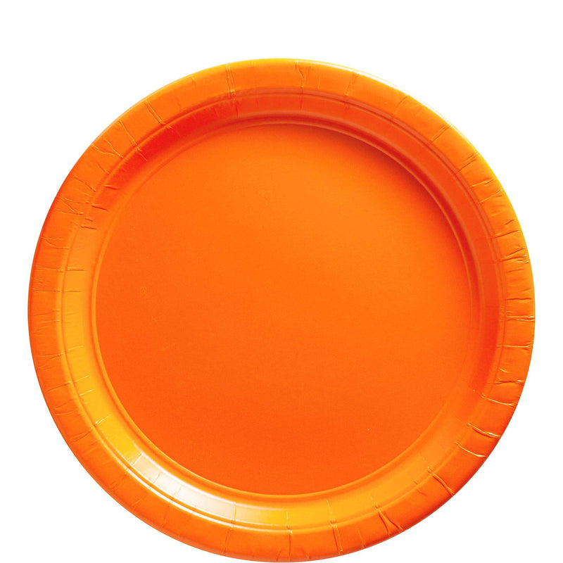 Amscan Big Party Pack Paper, Orange Peel Plates, 9"