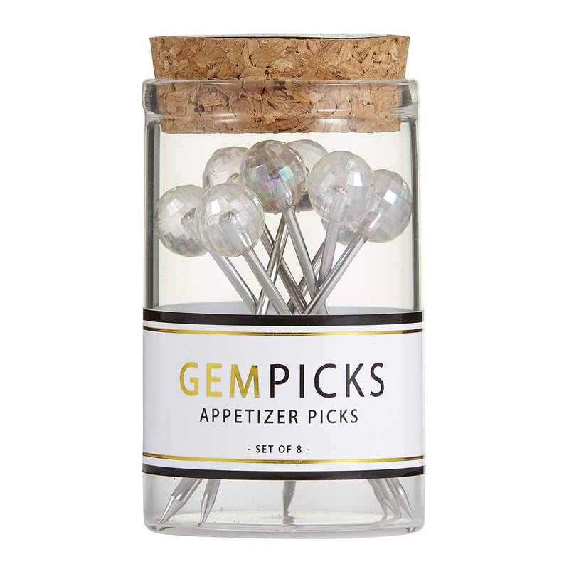 Santa Barbara Design Studio Table Sugar Gem Appetizer Picks, Set of 8, Iridescent