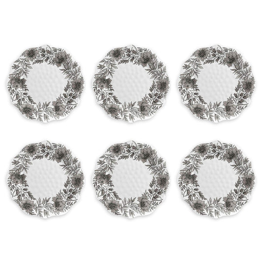 TarHong Farmhouse Botanical Dinner Plate, 11.75", Melamine, Set of 6