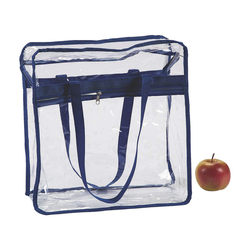 Fun Express Blue Trim Clear Team Spirit Tote - Apparel Accessories - 1 Piece
