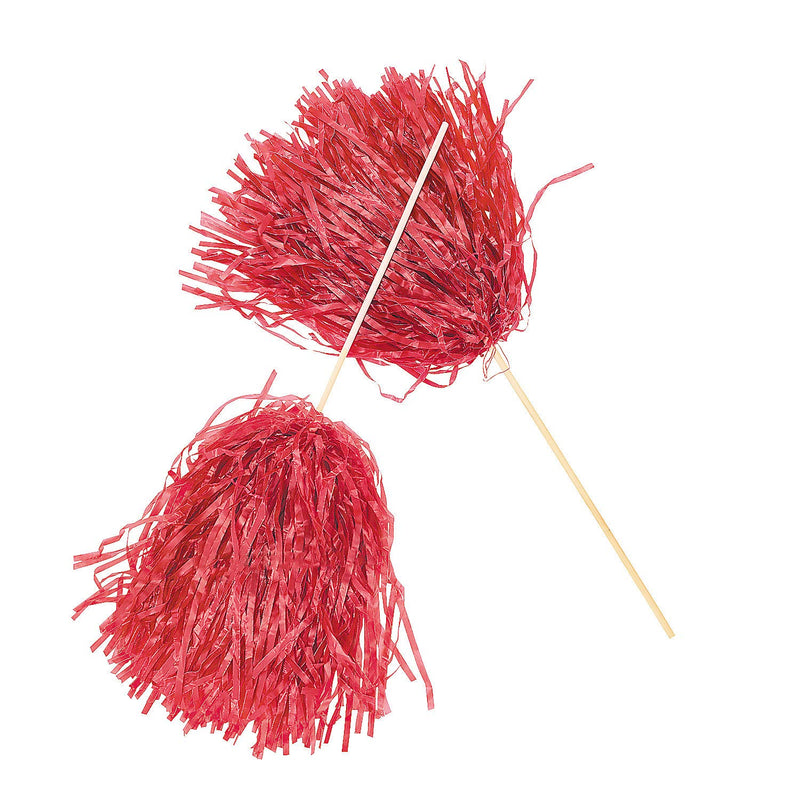 RED SPIRIT POM POM (24PCS) - Toys - 24 Pieces