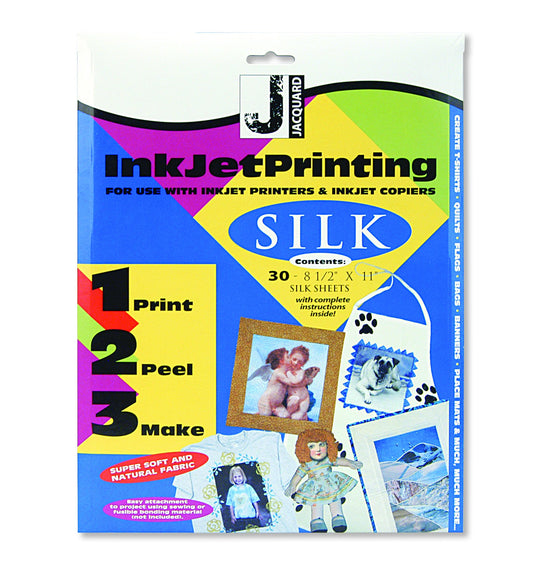 Jacquard Ink Jet Fabric 8.5'' x 11'' Silk Sheets (30 pack)