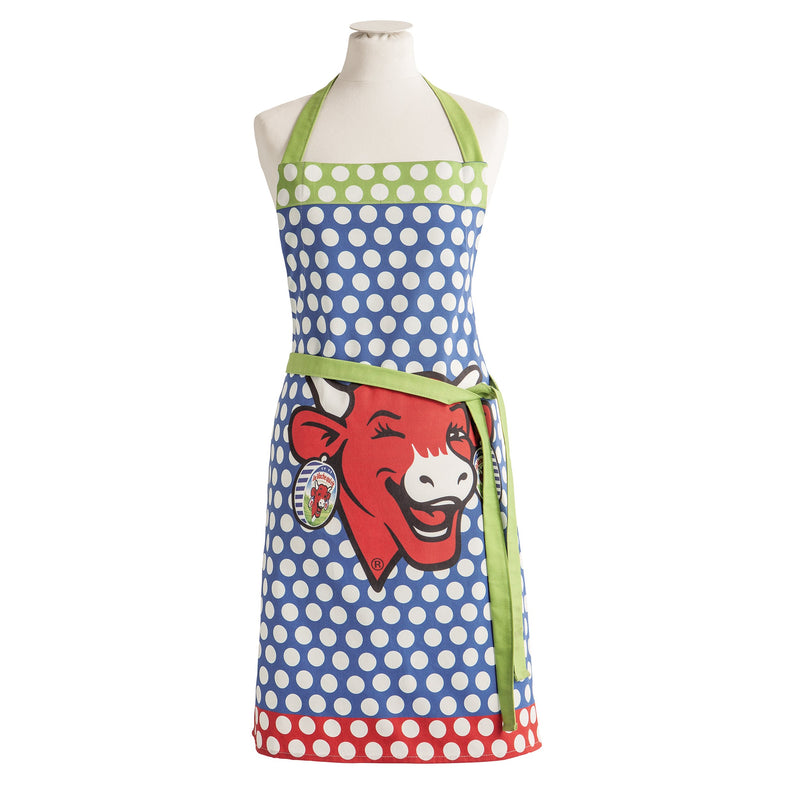 Coucke Laughing Cow Pop Cotton Apron Blue 76 x 85 cm