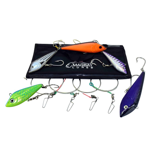 5 Pack Wahoo, Lure Set + Bag - Fully Rigged Tuna Lures