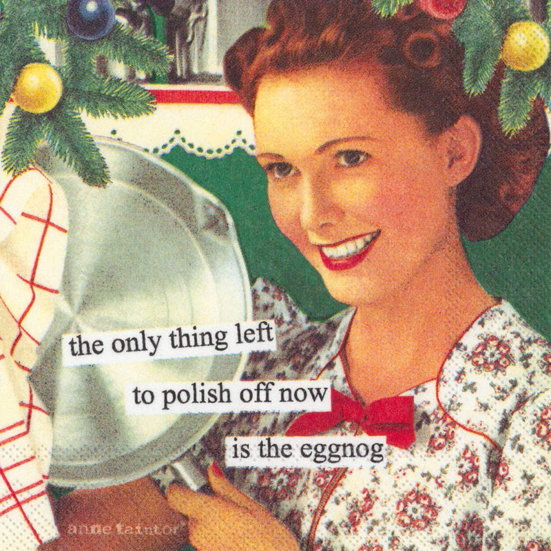 Boston International IHR Anne Taintor, 20 Count Cocktail Beverage Paper Napkins, 5 x 5-Inches, Eggnog