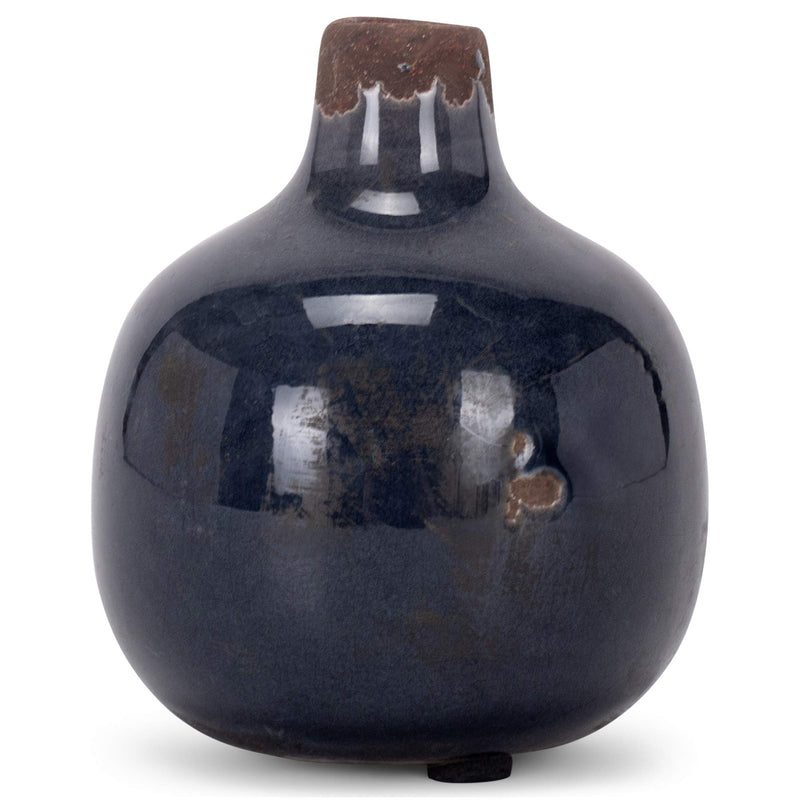 47th & Main Ceramic Vase, Mini, Round Dark Grey