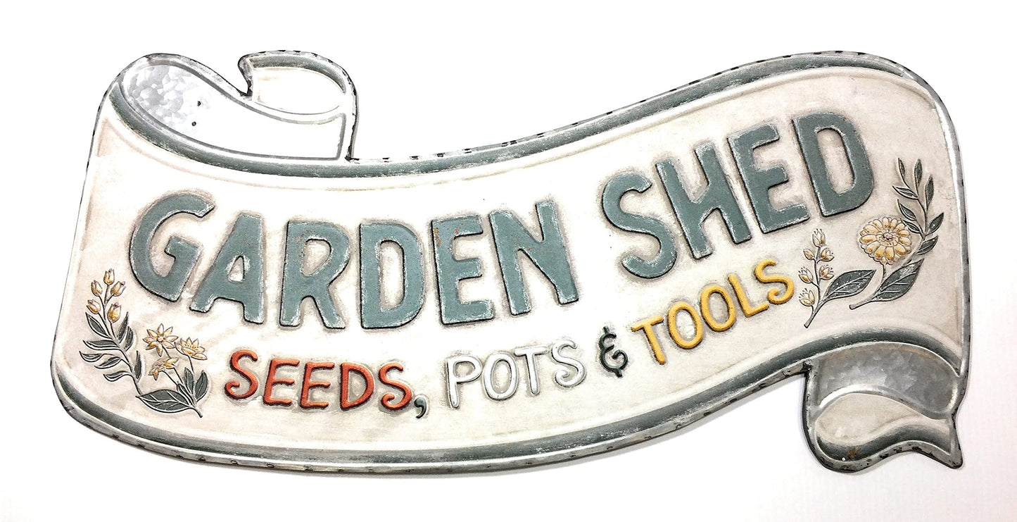 CTW Home Garden Shed Scroll Embossed Vintage Style Metal Sign