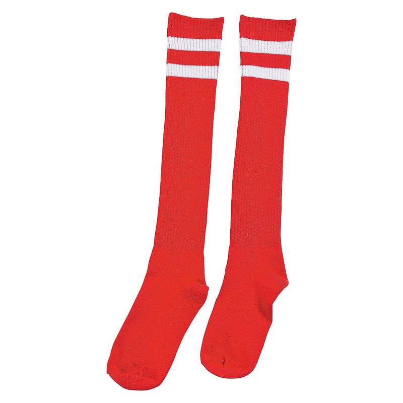 Fun Express - Red Team Spirit Knee-High Socks - Apparel Accessories - Apparel - Misc Apparel - 2 Pieces