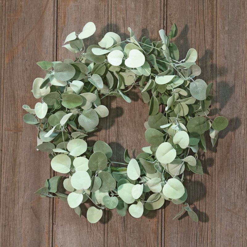 Silver Drop Eucalyptus Wreath - Green - 14 Inches