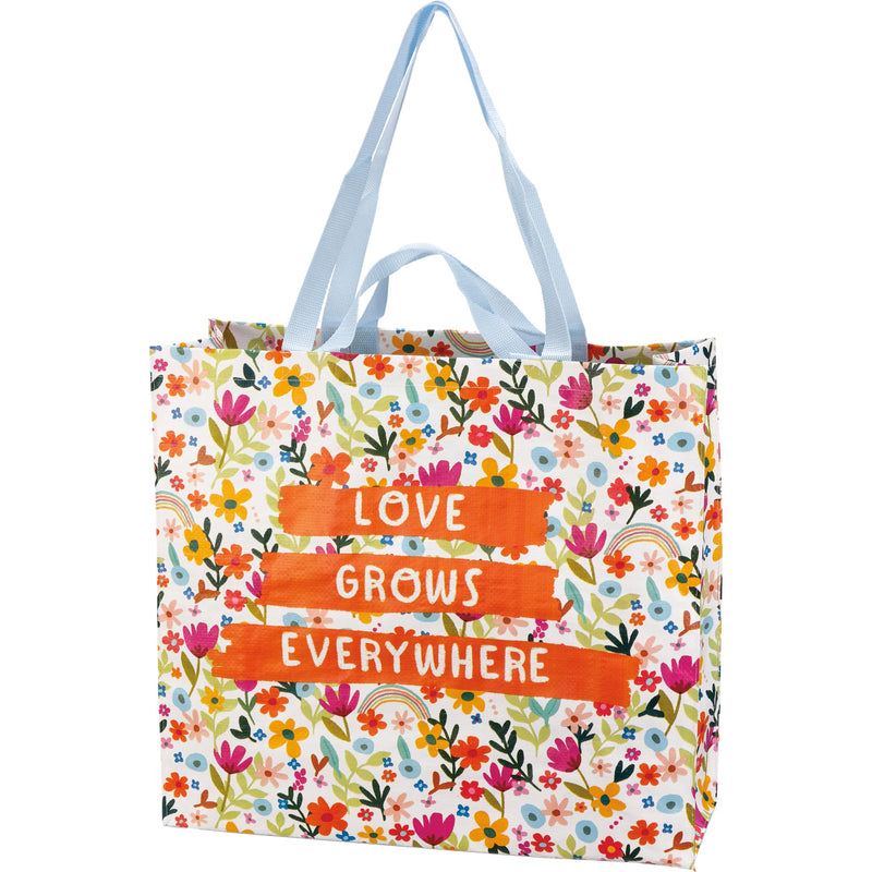Primitives by Kathy 113893 Love Grows Everywhere Shopping Tote, Multicolor