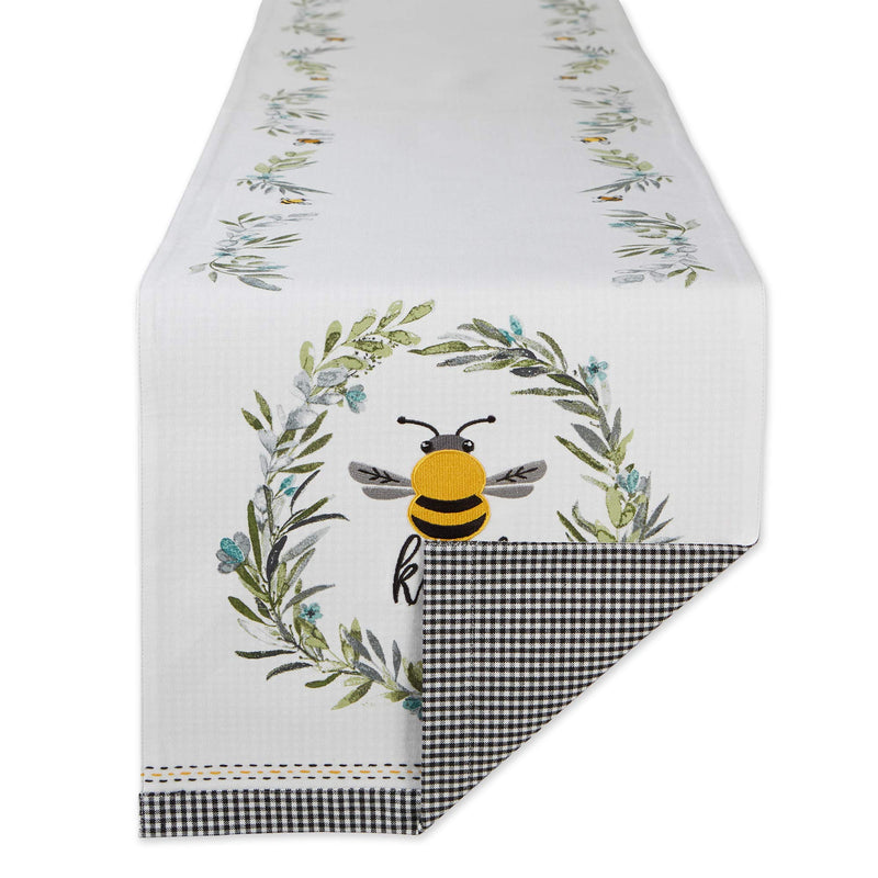 DII Honey Bee Collection Kitchen, Reversible Table Runner, 14x108