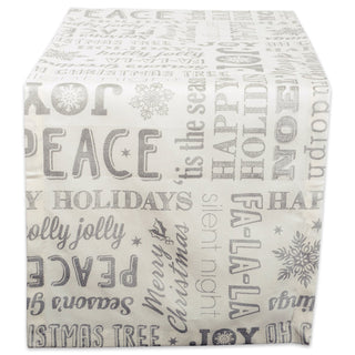 DII Holiday Collection Metallic Christmas, Silver Holiday Collage, 14x108