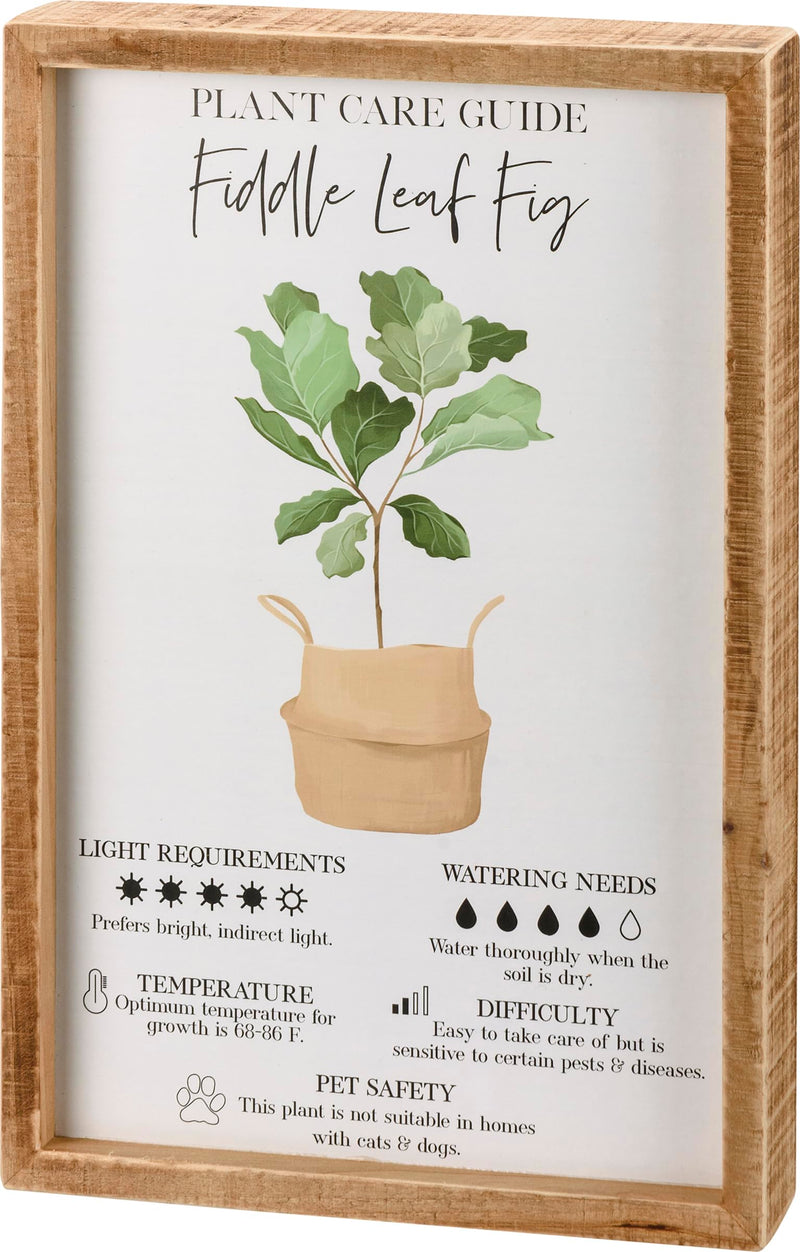 Primitives by Kathy Plant Care Guide Fiddle Leaf Fig Home Décor Sign