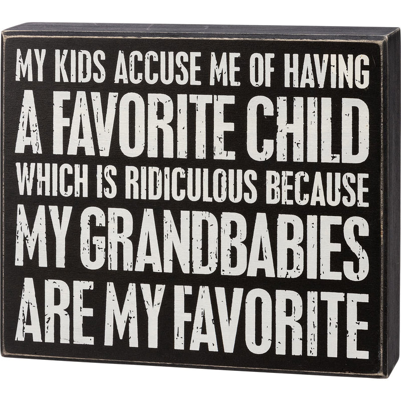 Primitive by Kathy 113238 My Grandbabies Are My Favorite Box Sign, 8-inch Length
