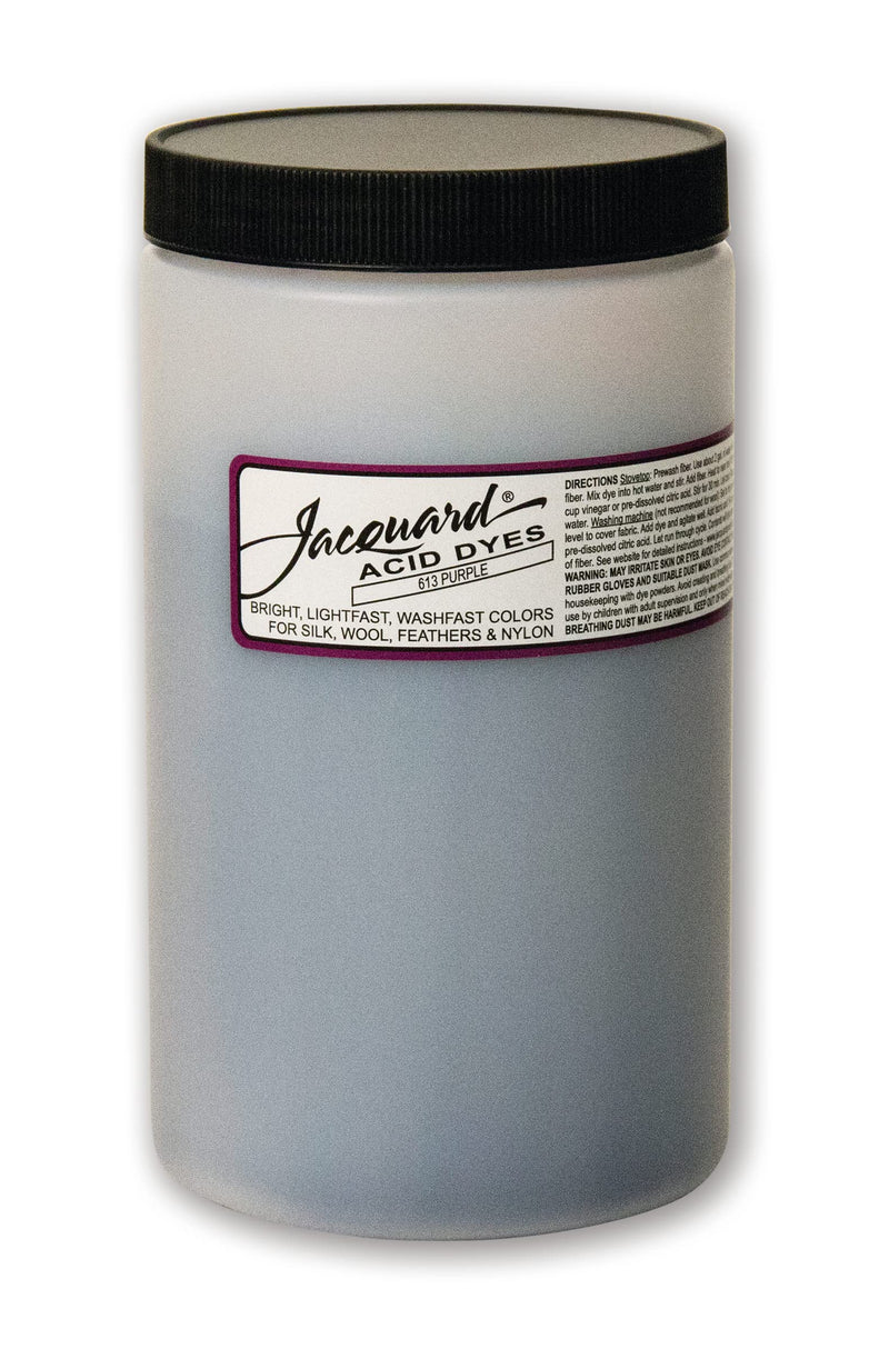 Jacquard Acid Dye - Purple - 1 Lb Net Wt - Acid Dye for Wool - Silk - Feathers - and Nylons - Brilliant Colorfast and Highly Concentrated